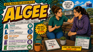 ALGEE first aid acronym visual guide