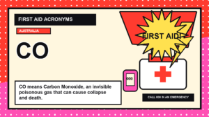 CO first aid acronym visual guide