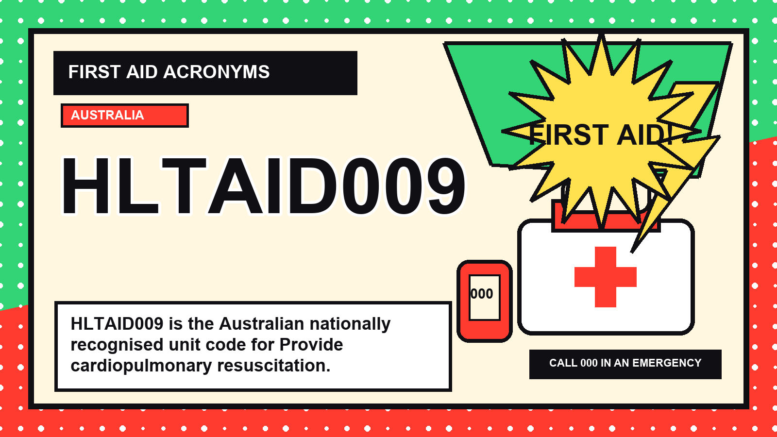 HLTAID009 first aid acronym visual guide