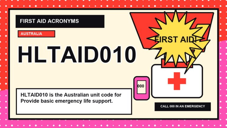 HLTAID010 first aid acronym visual guide