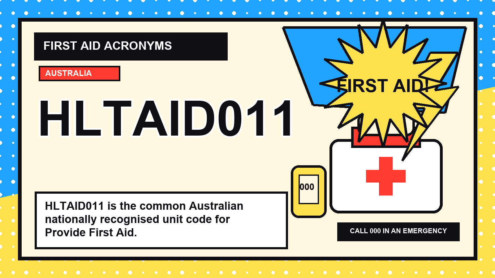 HLTAID011 first aid acronym visual guide