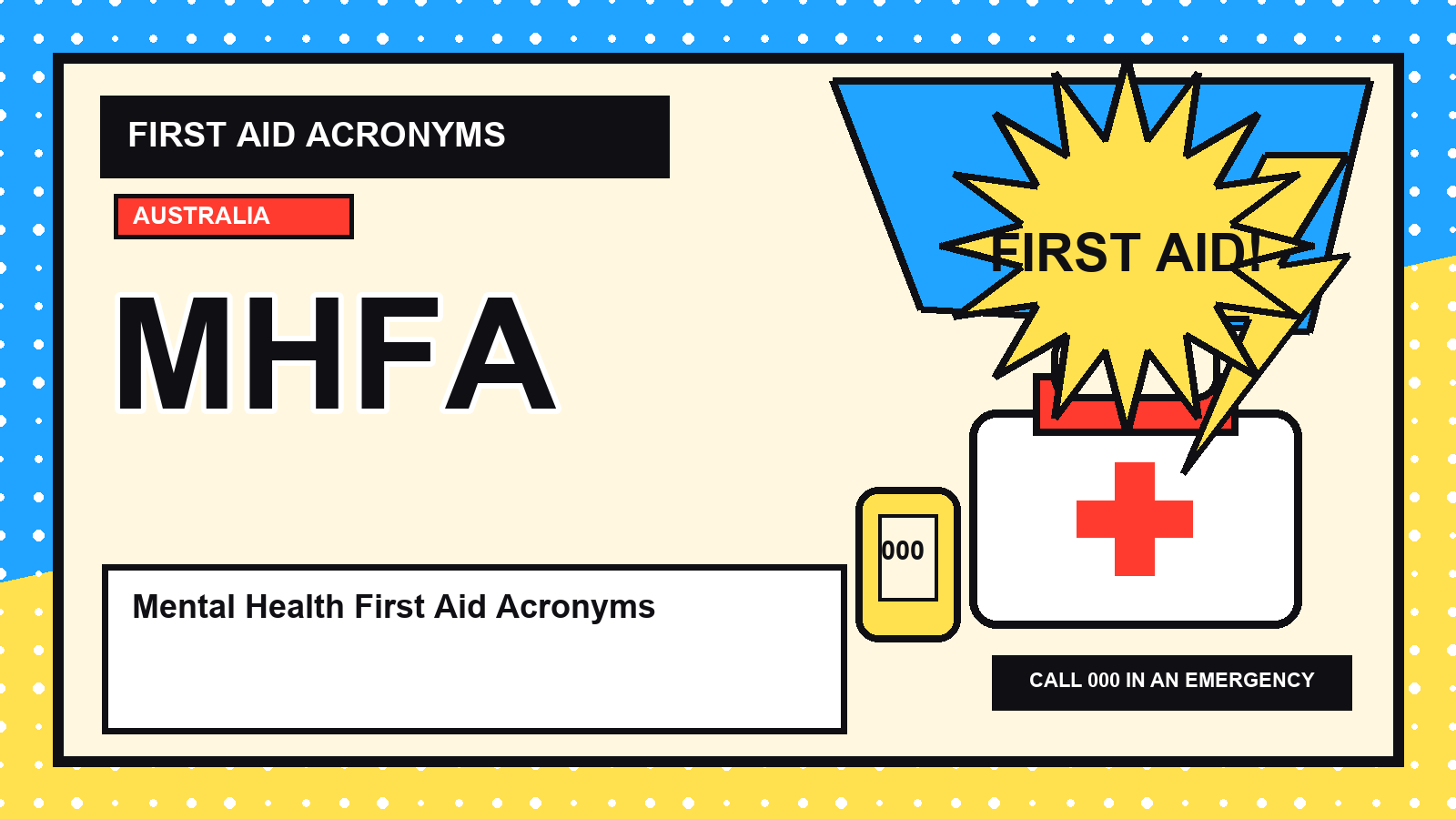 Mental health first aid acronyms visual guide