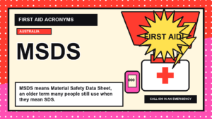 MSDS first aid acronym visual guide