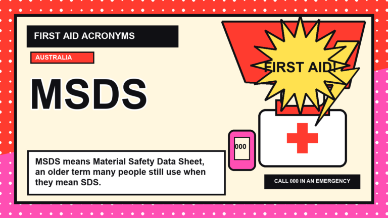 MSDS first aid acronym visual guide
