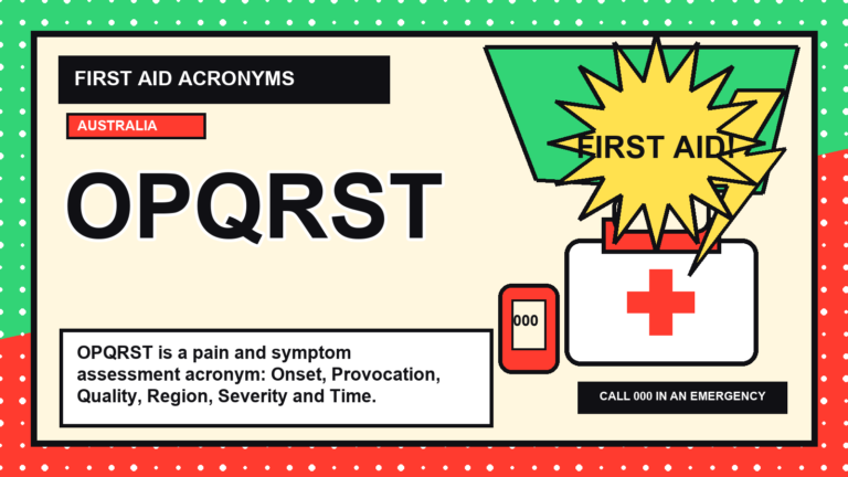 OPQRST first aid acronym visual guide