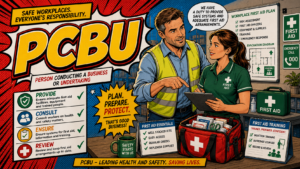 PCBU first aid acronym visual guide