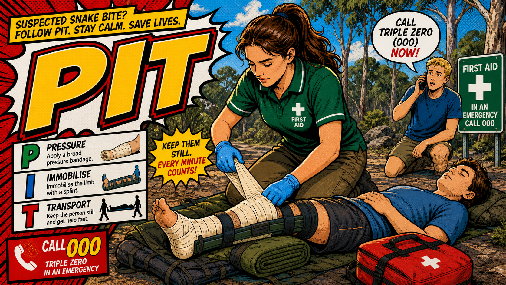 PIT first aid acronym visual guide
