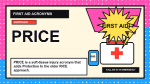 PRICE first aid acronym visual guide