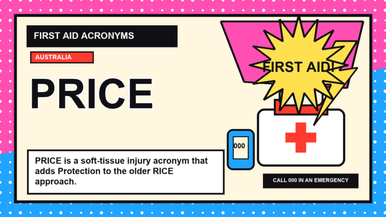 PRICE first aid acronym visual guide