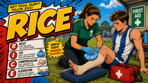 RICE first aid acronym visual guide