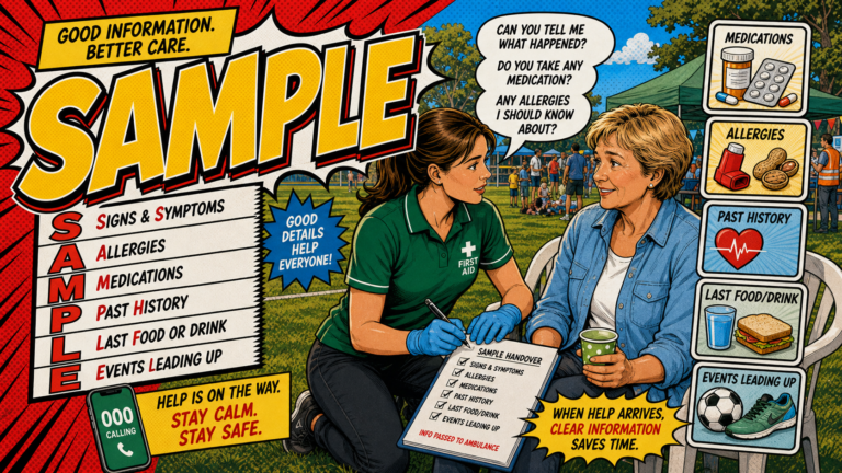 SAMPLE first aid acronym visual guide