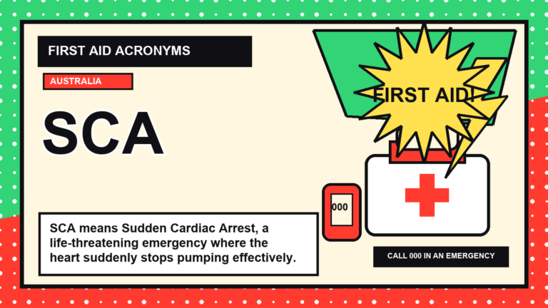 SCA first aid acronym visual guide