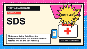 SDS first aid acronym visual guide