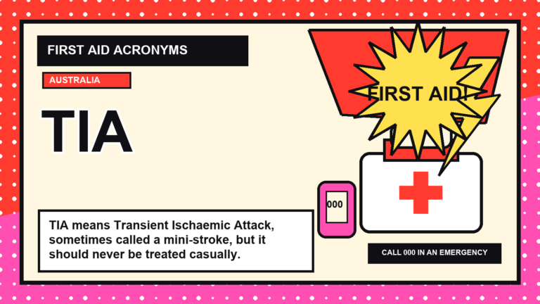 TIA first aid acronym visual guide