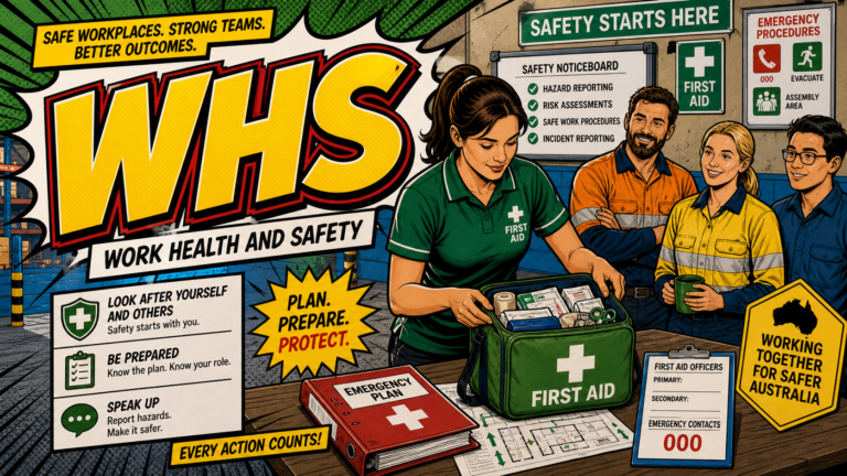 WHS first aid acronym visual guide