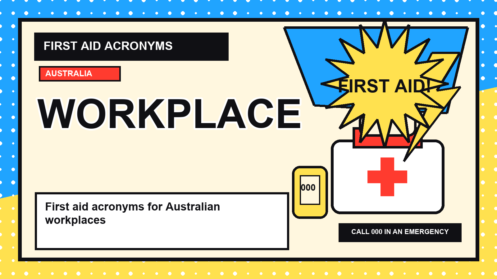 Workplace first aid acronyms visual guide