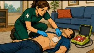 AED first aid acronym visual guide