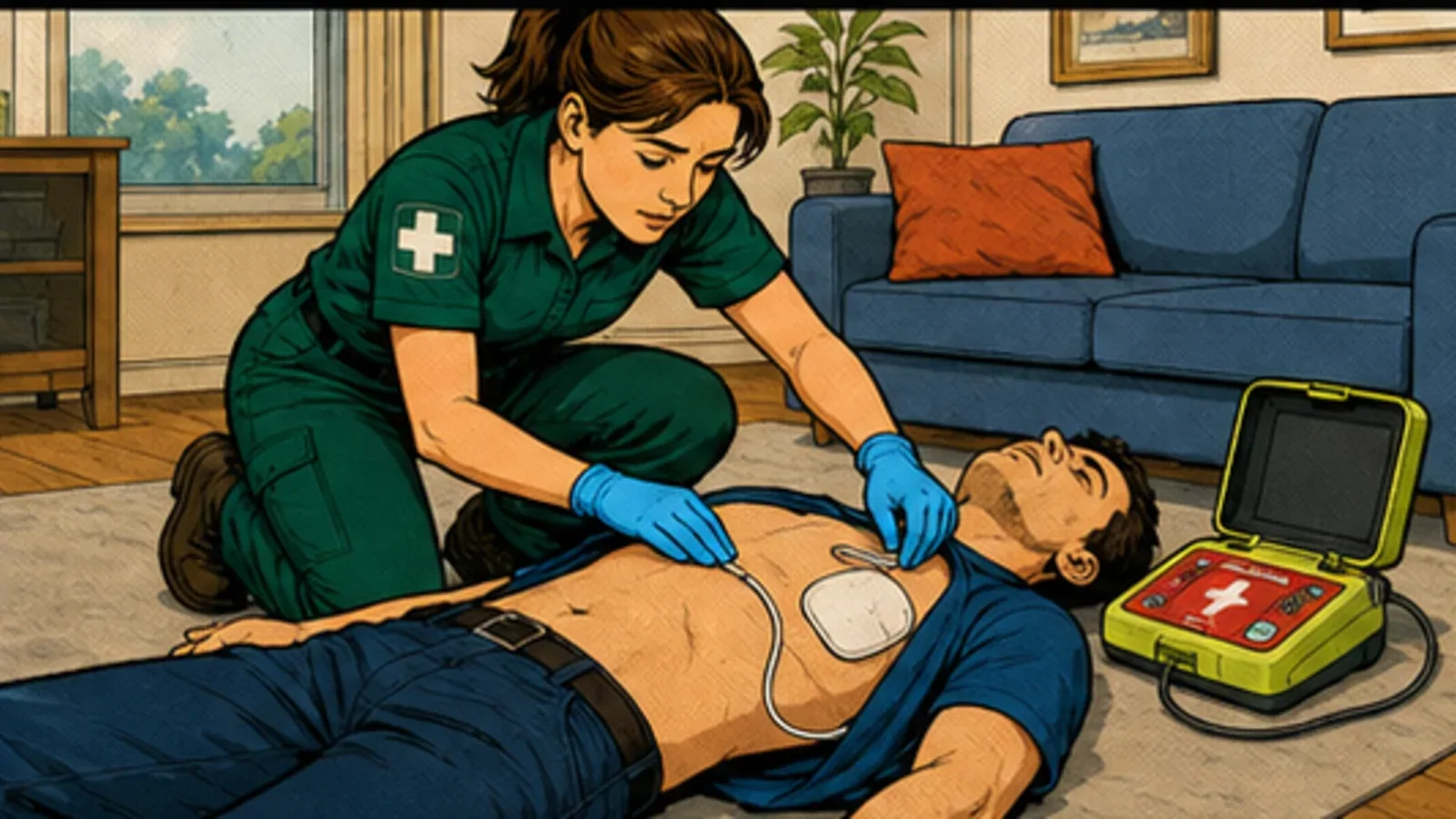 AED first aid acronym visual guide